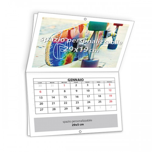 Calendario 2024 Multicolor fluo 19 x 14,5 cm da tavolo